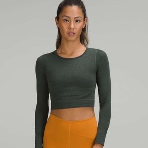 NWT Lululemon Ebb to Street Spruce Green Long Sleeve Tee